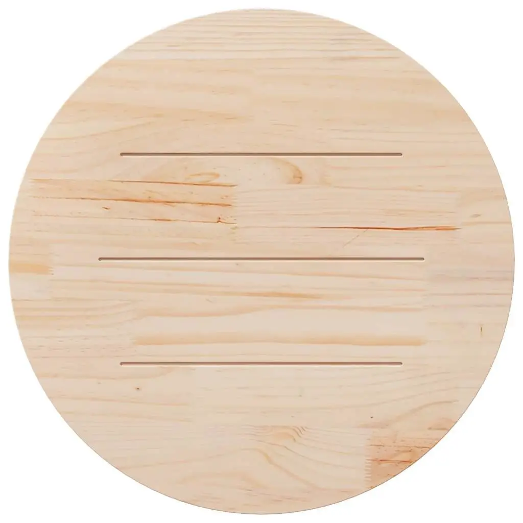 Brown Round Solid Pine Wood Table Top Ø80cm x 3cm