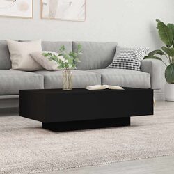 Black Coffee Table Modern Design Living Room Accent Engineered Wood