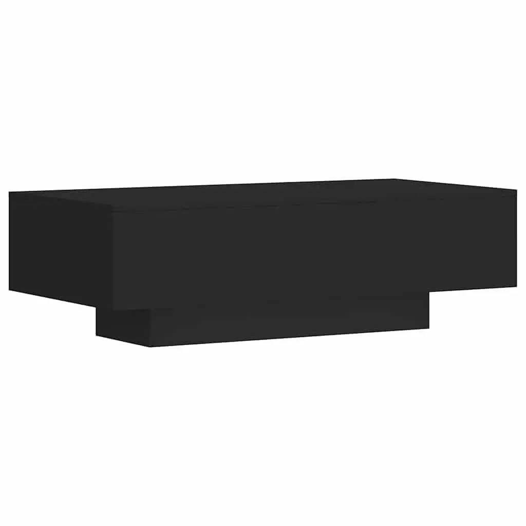 Black Coffee Table Modern Design Living Room Accent Engineered Wood