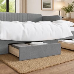 Grey Engineered Wood Under Bed Storage Drawers - 2pcs