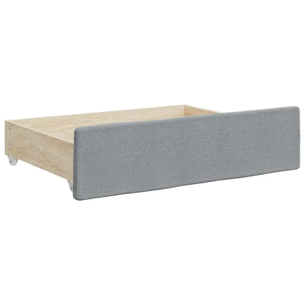 Under Bed Storage Drawers 2pcs Grey Engineered Wood Fabric Rolling Easy-Glide