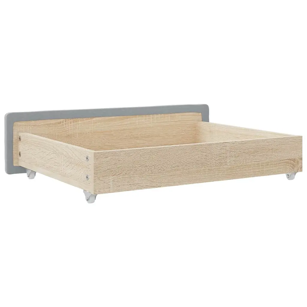 Under Bed Storage Drawers 2pcs Grey Engineered Wood Fabric Rolling Easy-Glide