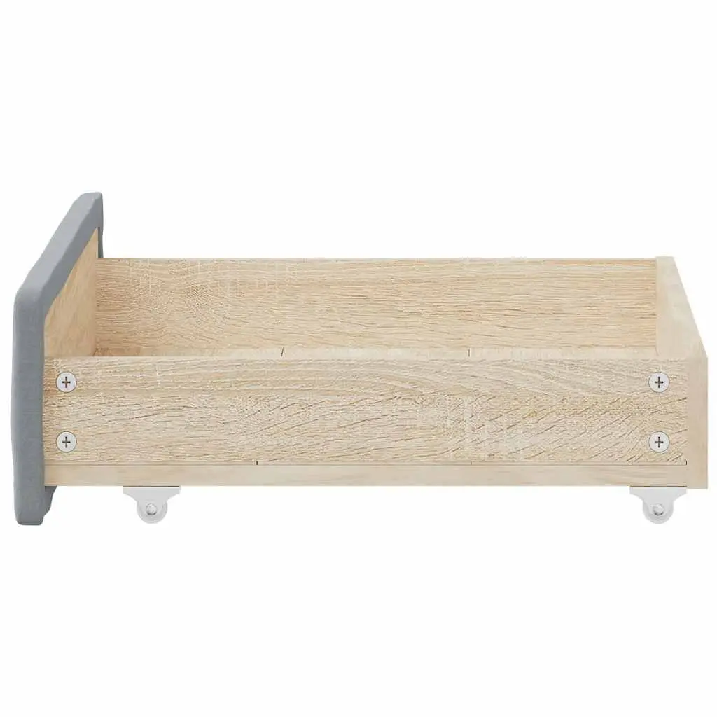 Under Bed Storage Drawers 2pcs Grey Engineered Wood Fabric Rolling Easy-Glide