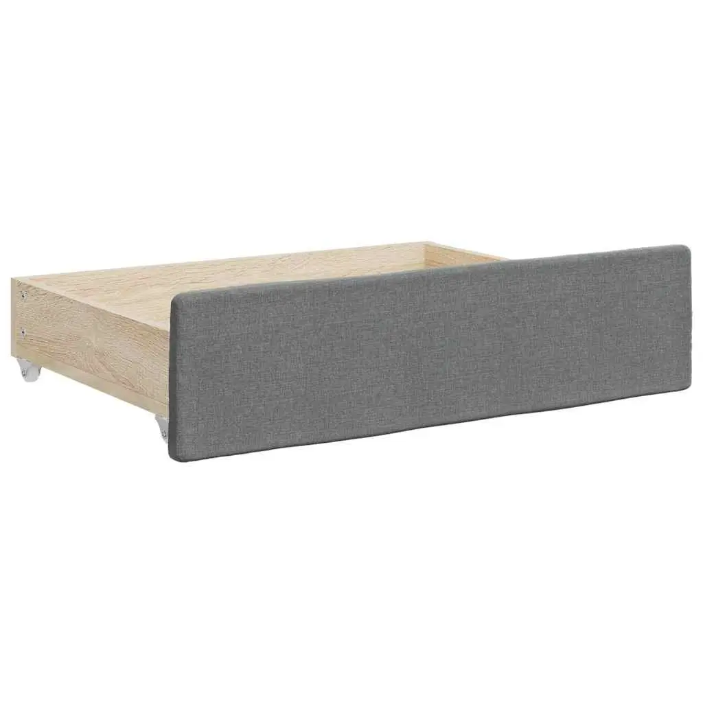 Under Bed Storage Drawers Grey Fabric Upholstered 2 pcs Engineered Wood