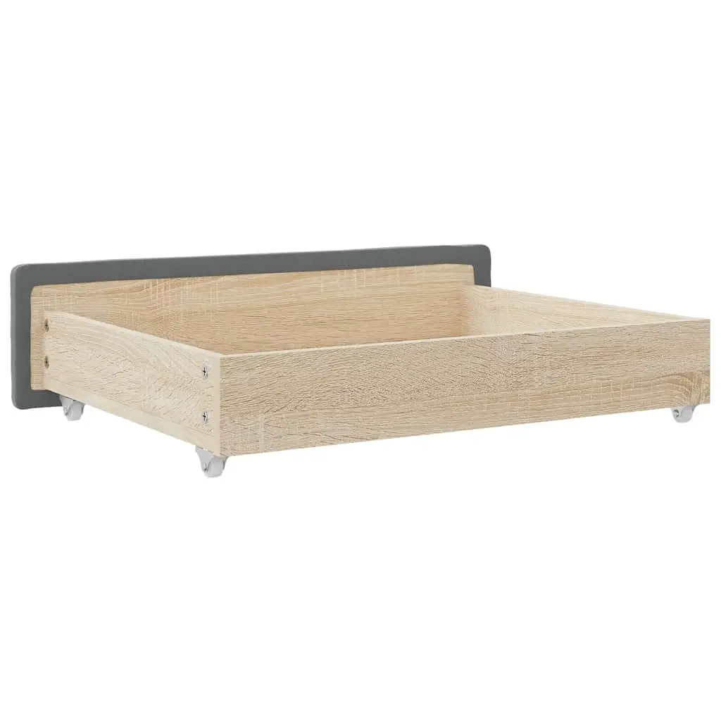 Under Bed Storage Drawers Grey Fabric Upholstered 2 pcs Engineered Wood