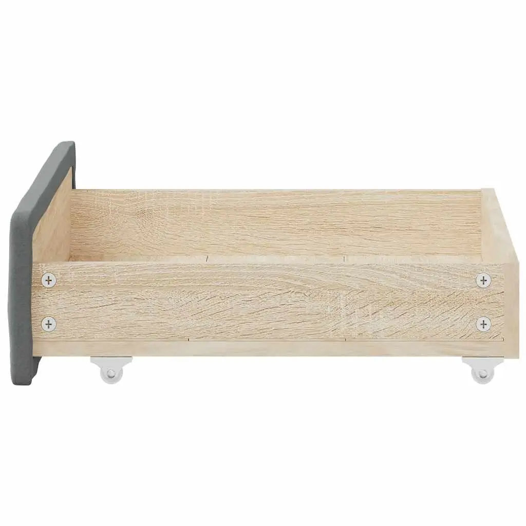 Under Bed Storage Drawers Grey Fabric Upholstered 2 pcs Engineered Wood