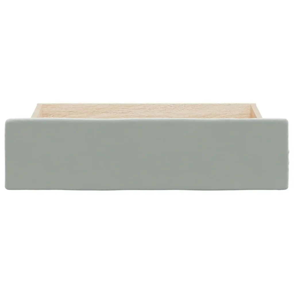 Under Bed Storage Drawers 2 pcs Grey Engineered Wood Velvet Wheels Bedroom