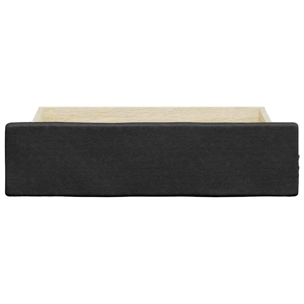 2-Piece Under Bed Storage Drawers in Black Faux Leather