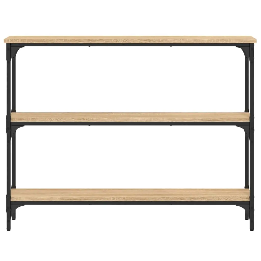 Console Table Sonoma Oak Brown Engineered Wood Metal Frame 100 x 22.5 x 75 cm