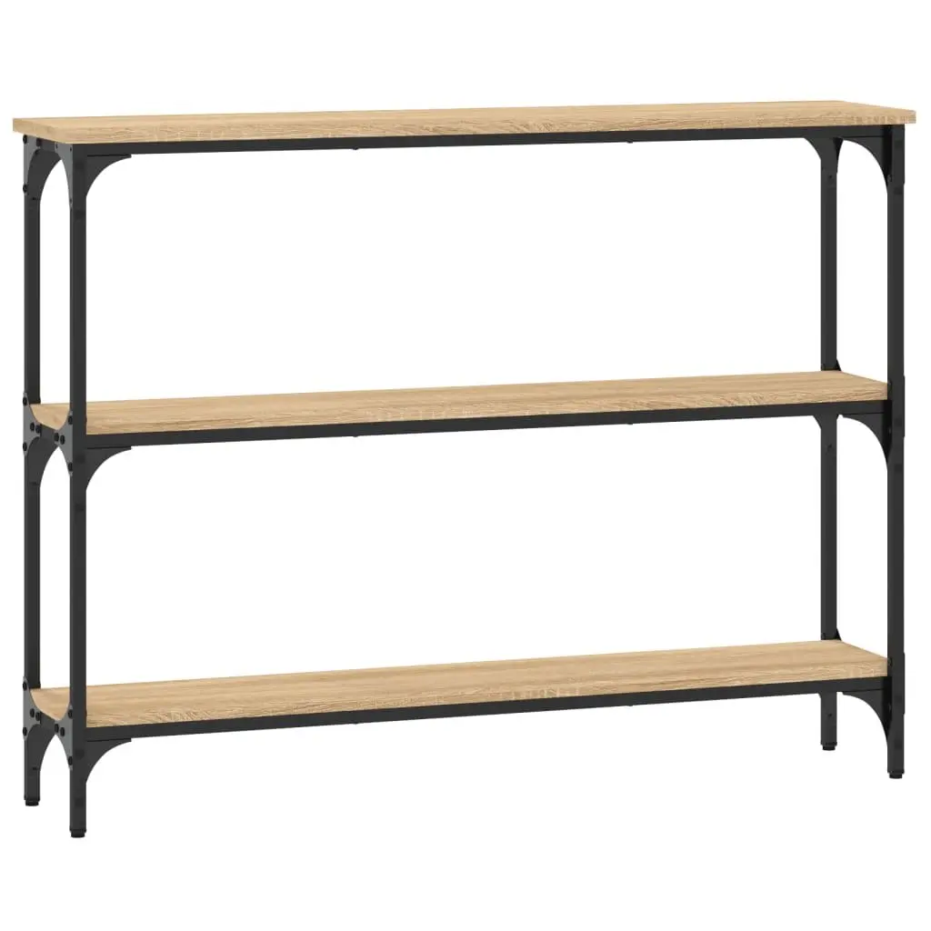 Console Table Sonoma Oak Brown Engineered Wood Metal Frame 100 x 22.5 x 75 cm