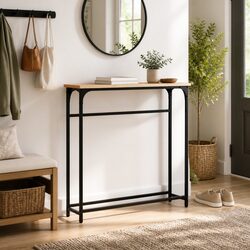 Elegant Engineered Wood Console Table in Brown