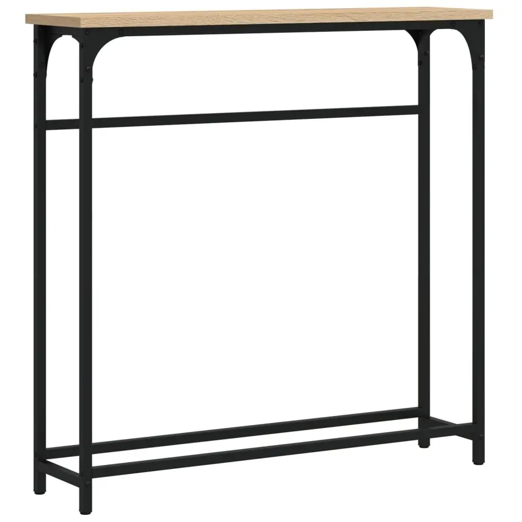 Engineered Wood Console Table Brown Industrial Style 75cm x 19.5cm x 75cm
