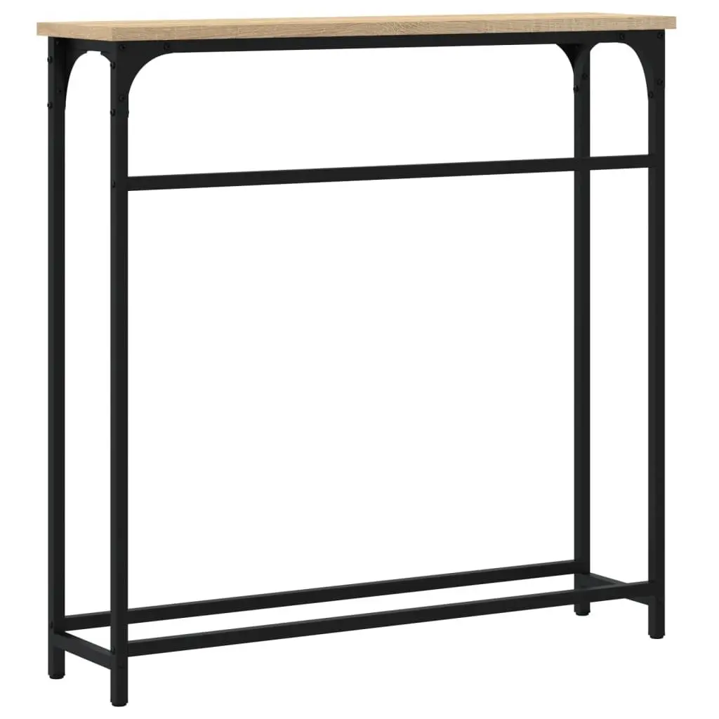 Engineered Wood Console Table Brown Industrial Style 75cm x 19.5cm x 75cm