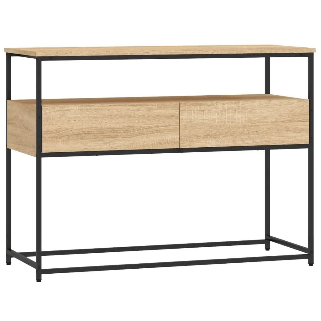 Console Table Sonoma Oak 100 x 40 x 75 cm Engineered Wood with Metal Frame