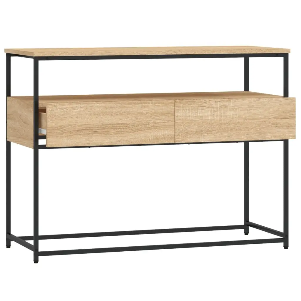 Console Table Sonoma Oak 100 x 40 x 75 cm Engineered Wood with Metal Frame