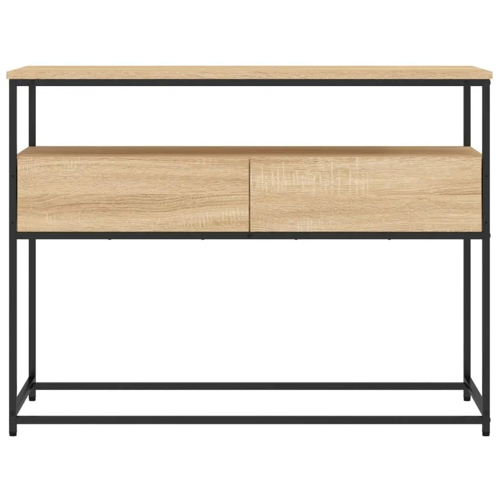 Console Table Sonoma Oak 100 x 40 x 75 cm Engineered Wood with Metal Frame