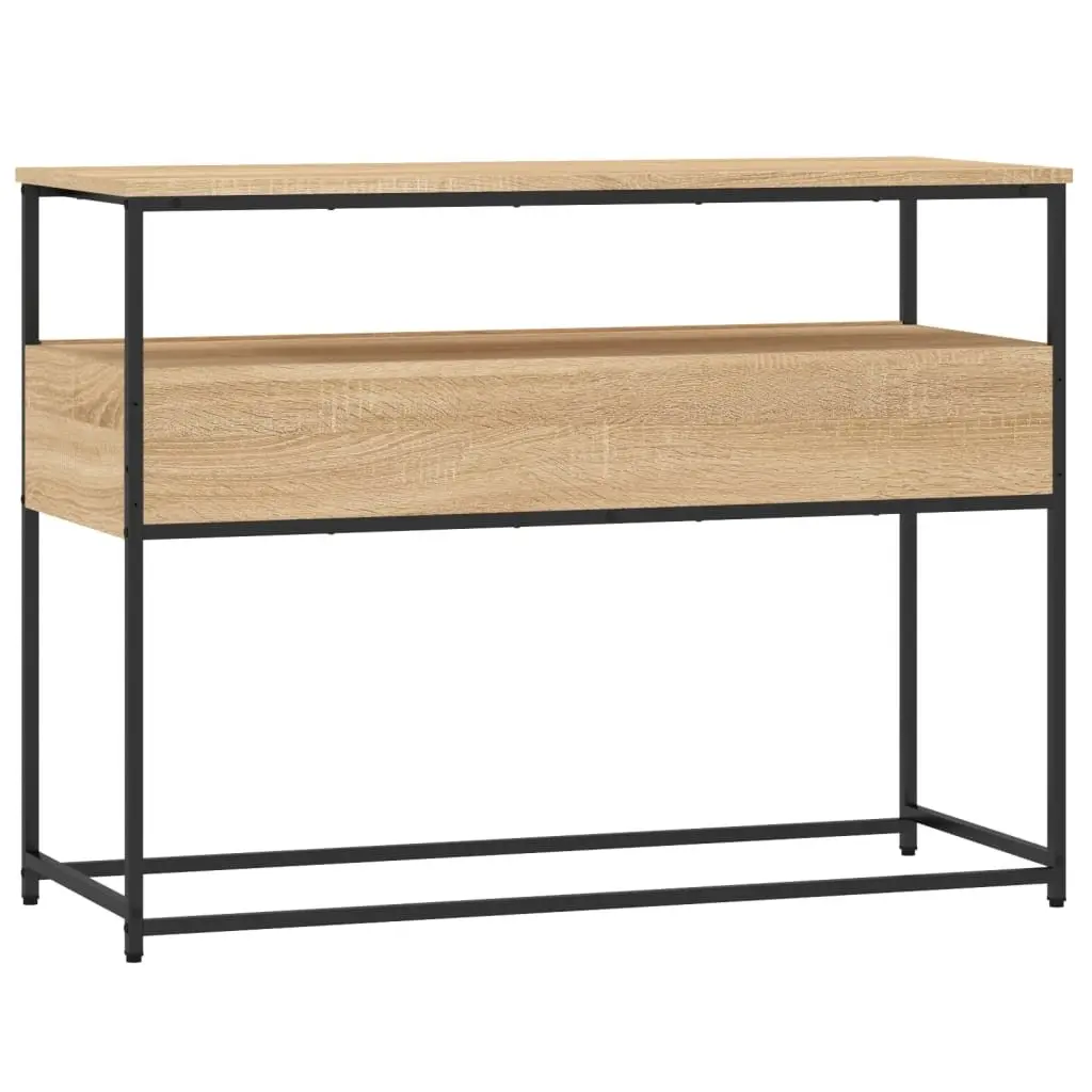 Console Table Sonoma Oak 100 x 40 x 75 cm Engineered Wood with Metal Frame