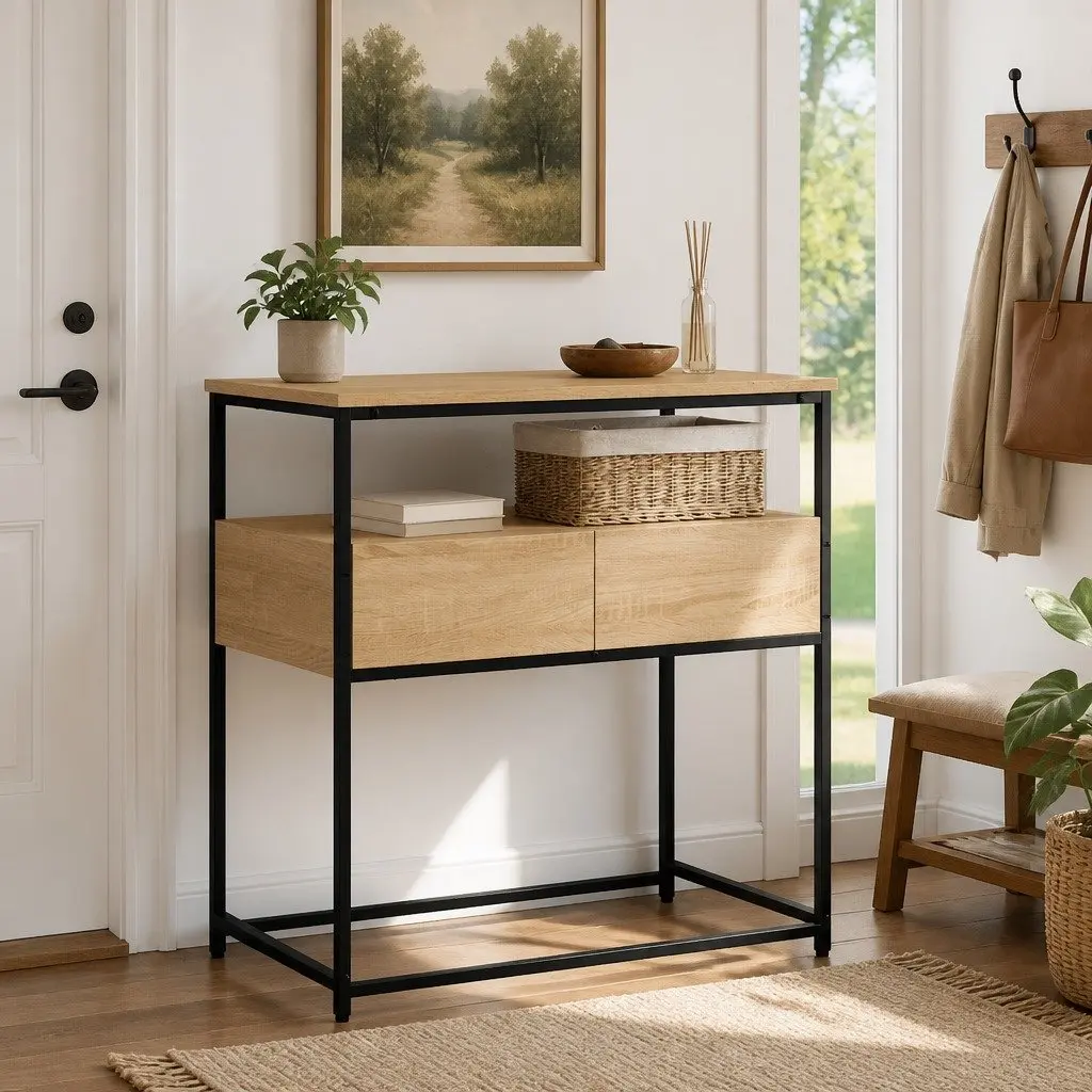 Sonoma Oak Console Table for Entryway and Living Spaces