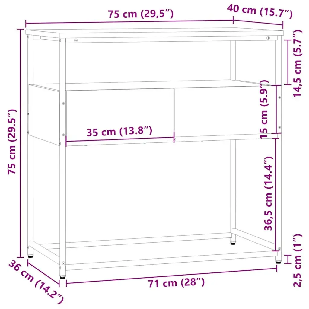Sonoma Oak Console Table for Entryway and Living Spaces