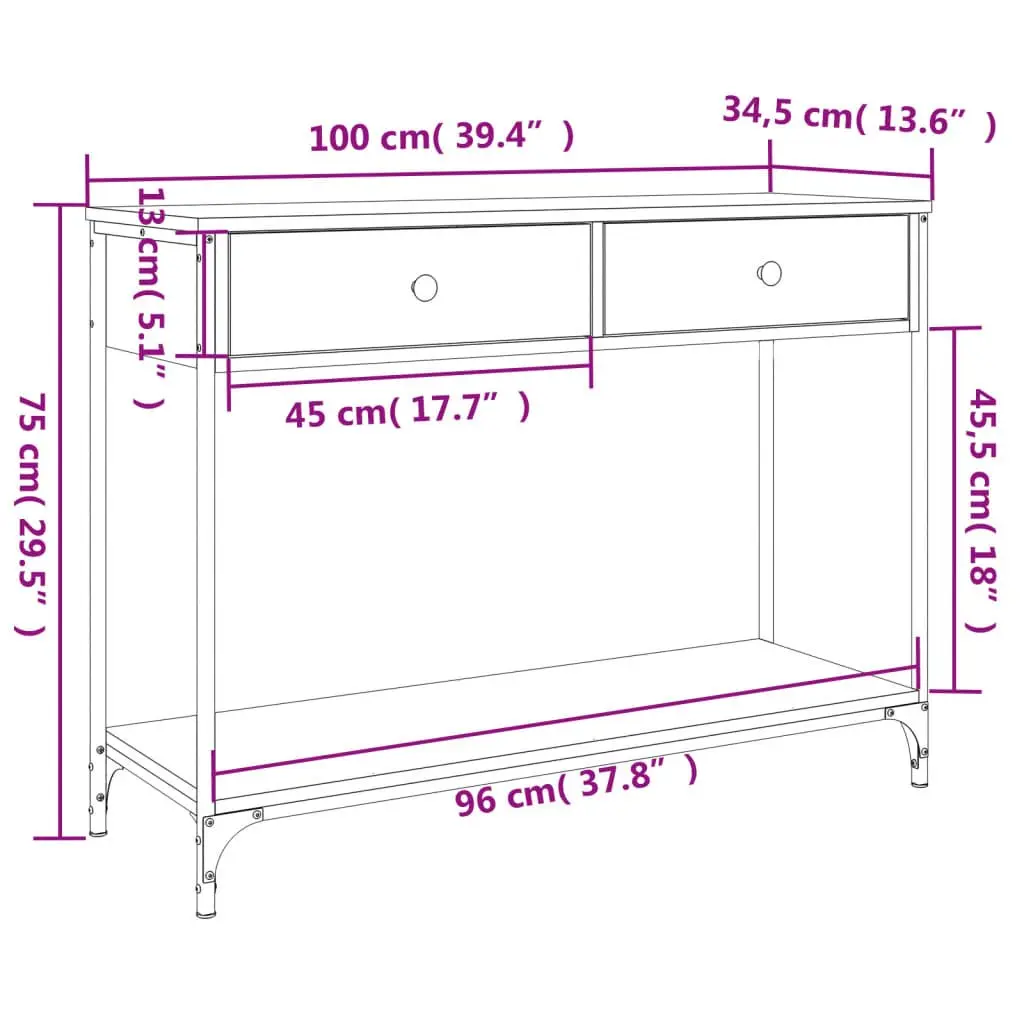 Sonoma Oak Brown Console Table for Entryways