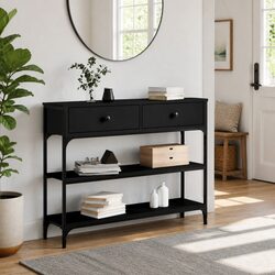 Black Console Table for Entryway and Living Room
