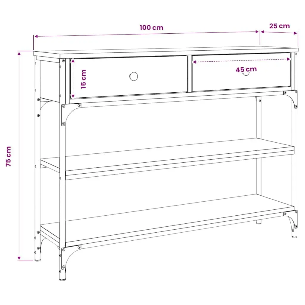 Sonoma Oak Console Table for Entryway and Hallway