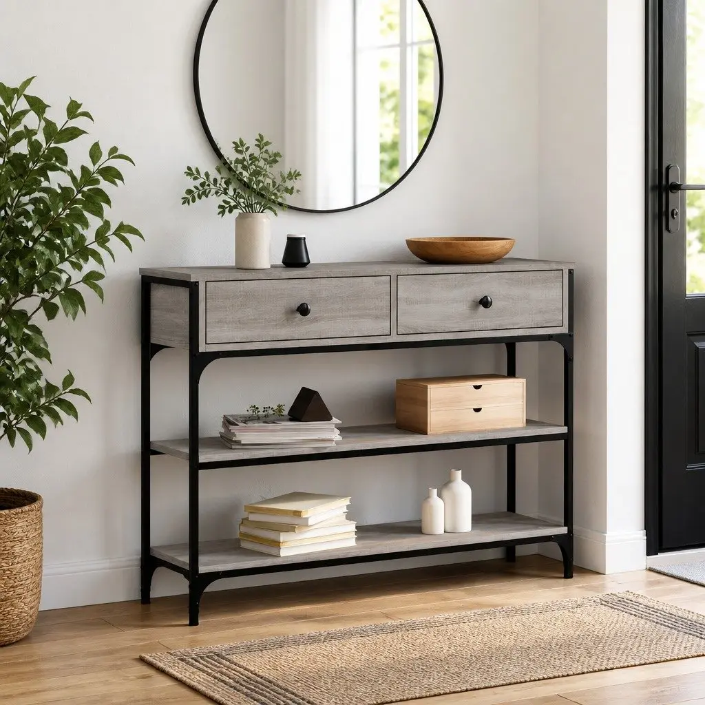 Grey Sonoma Console Table for Entryway and Hallway
