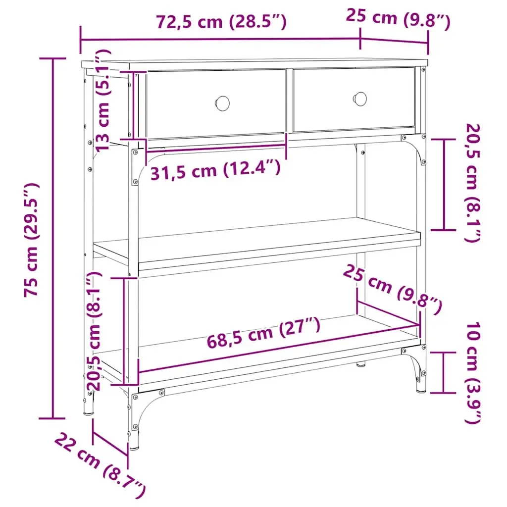 Grey Sonoma Console Table for Entryway and Living Room