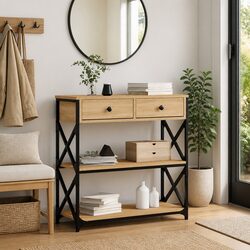 Brown Accent Console Table for Entryway or Hallway