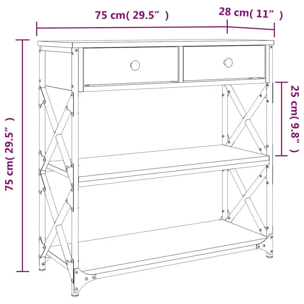 Brown Accent Console Table for Entryway or Hallway
