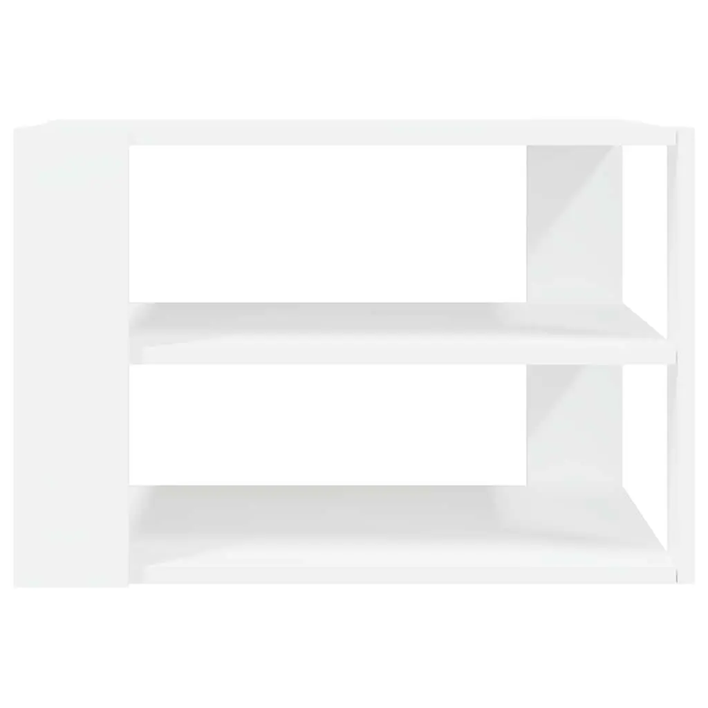Coffee Table White 58x58x40 cm 3-Tier Open Shelf Storage Engineered Wood