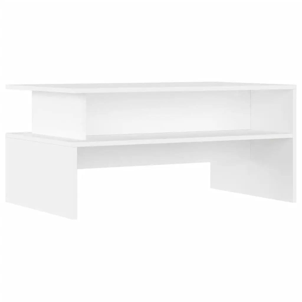 Coffee Table White 90L x 55W x 42.5H cm Engineered Wood