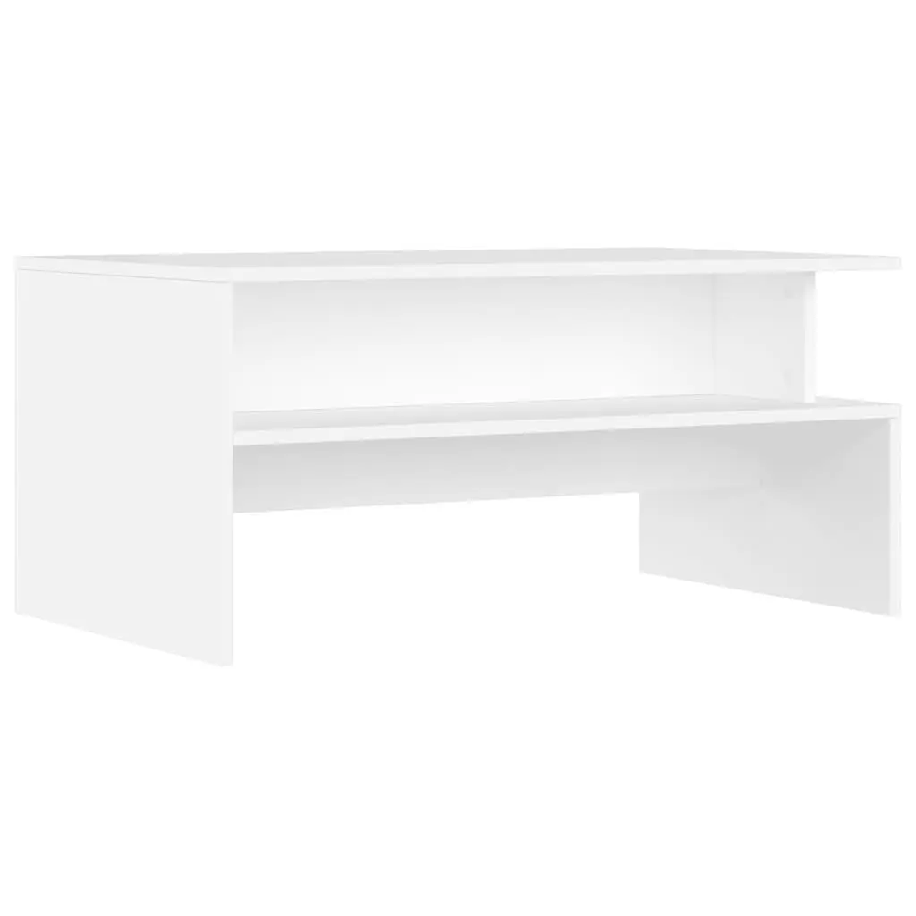 Coffee Table White 90L x 55W x 42.5H cm Engineered Wood