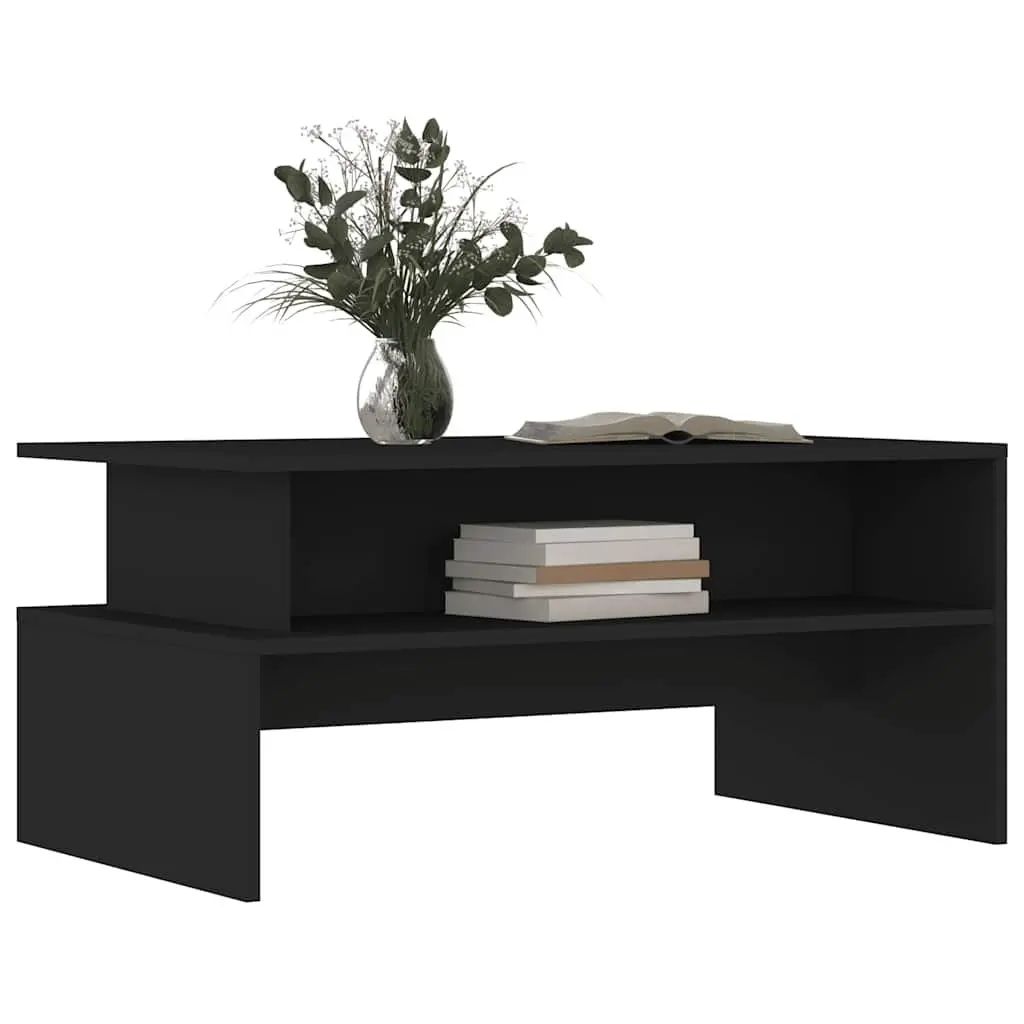 Coffee Table Black Engineered Wood 90L x 55W x 42.5H cm
