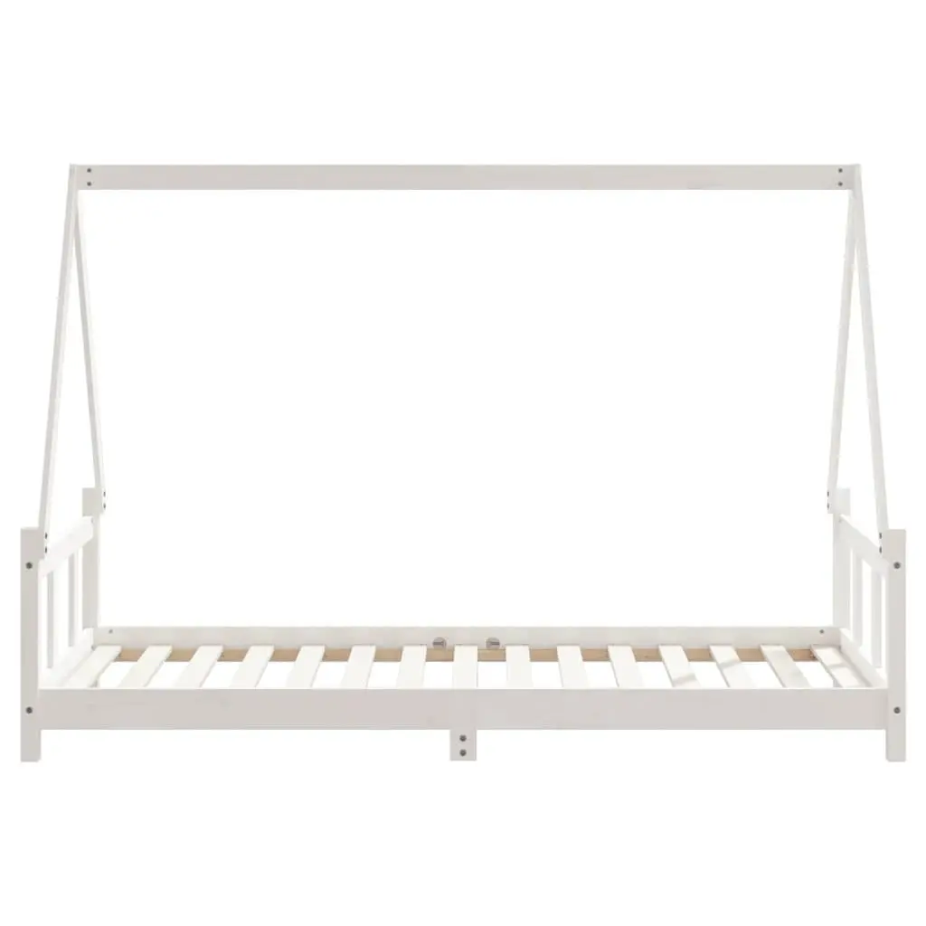 Kids Bed Frame White 90x190 cm Wooden Toddler House Design Low Height Bedroom
