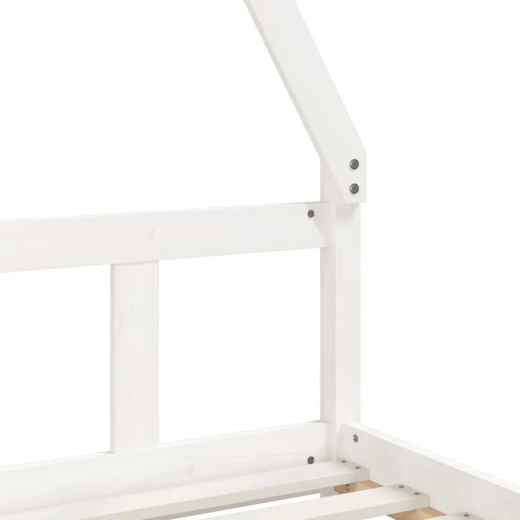 Kids Bed Frame White 90x190 cm Wooden Toddler House Design Low Height Bedroom