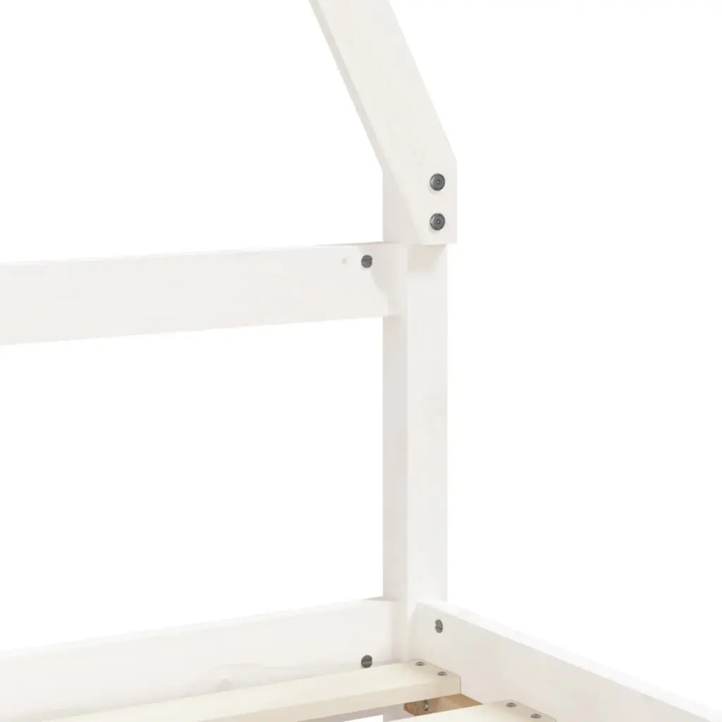 Kids Bed Frame House Style White Solid Pine Wood Single Bed with Storage Drawers