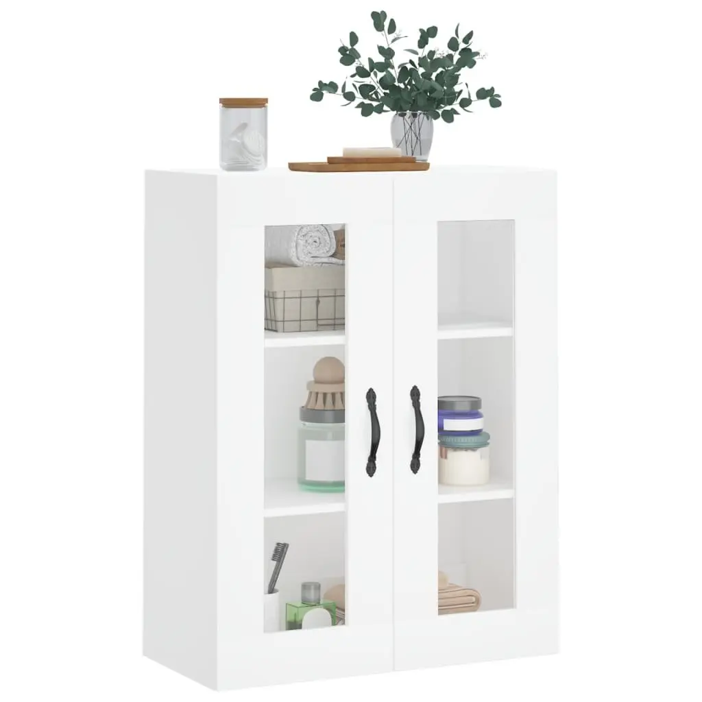 Wall Mounted Cabinet White Storage Floating Cupboard Engineered Wood
