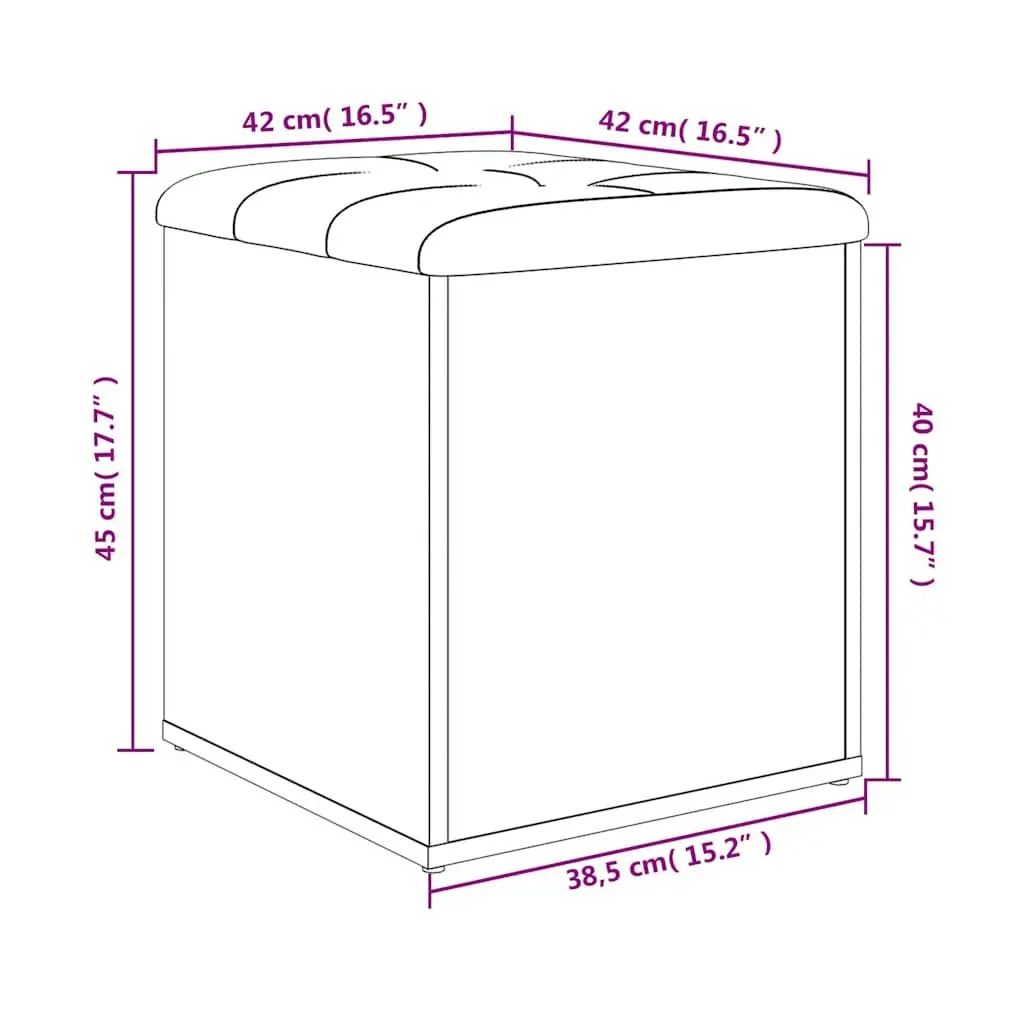 Storage Bench in Sonoma Oak 42x42x45 cm