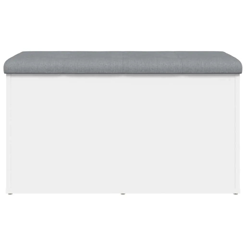White Storage Bench for Hallway Entryway with Padded Seat