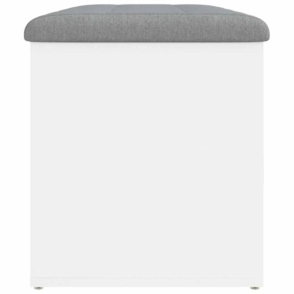 White Storage Bench for Hallway Entryway with Padded Seat