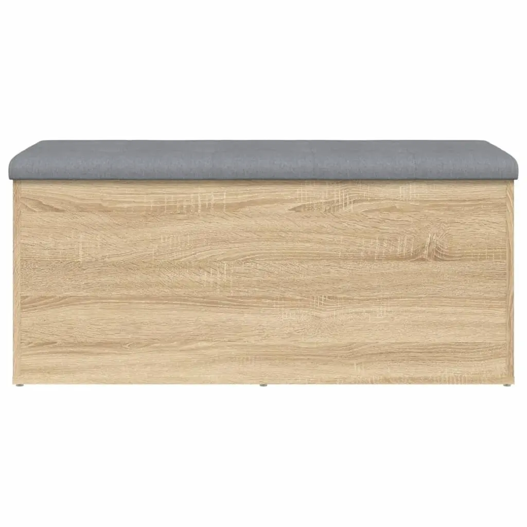 Storage Bench Brown Engineered Wood 102 x 42 x 45 cm Padded Seat