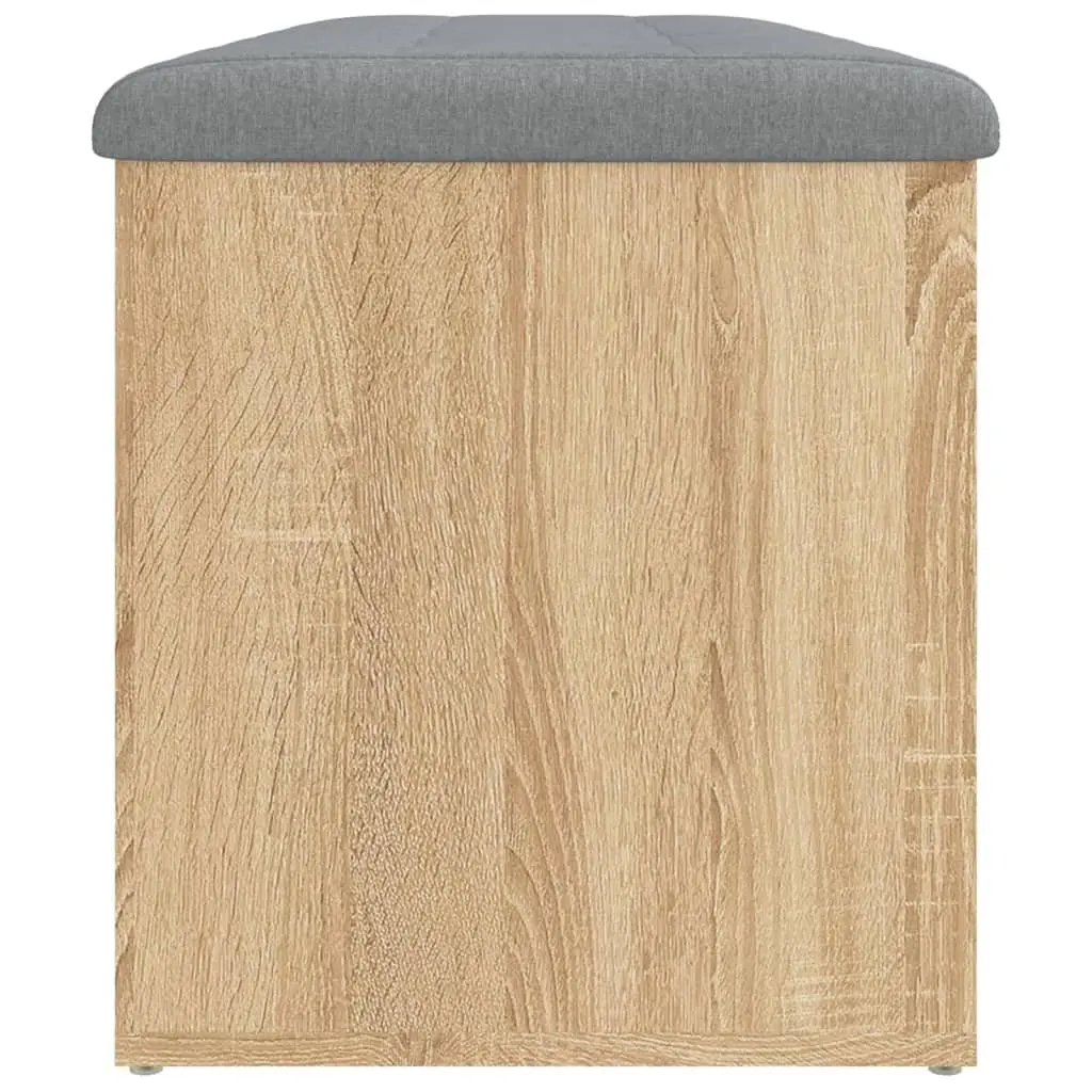 Storage Bench Brown Engineered Wood 102 x 42 x 45 cm Padded Seat