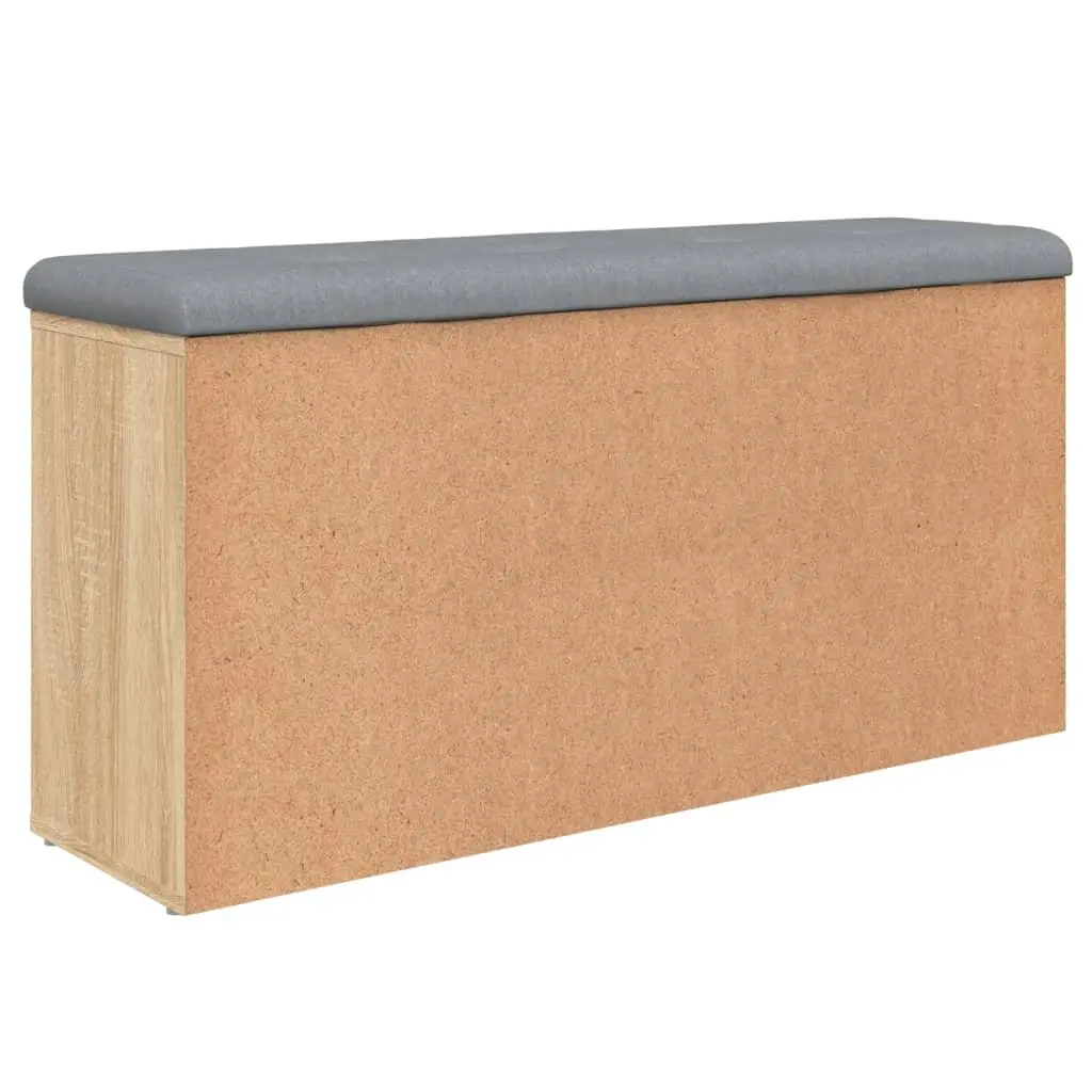 Sonoma Oak Shoe Bench with Padded Seat and Storage