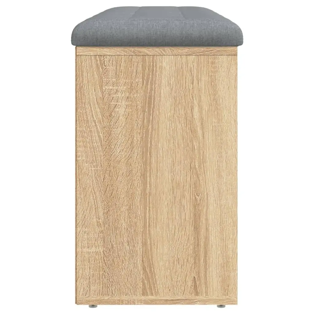 Sonoma Oak Shoe Bench with Padded Seat and Storage