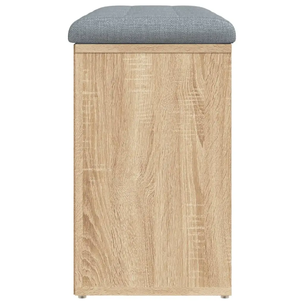 Shoe Bench Storage Padded Seat Brown Engineered Wood 82x32x50cm