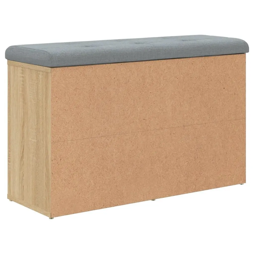 Shoe Bench Storage Padded Seat Brown Engineered Wood 82x32x50cm