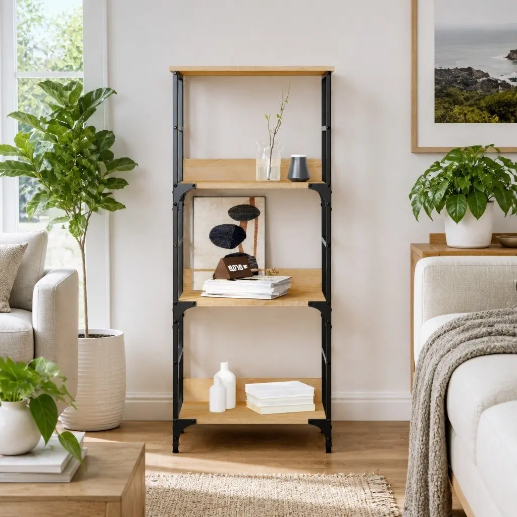 Bookshelf Sonoma Oak 50x33x117.5cm Engineered Wood Bookcase 3-Tier Storage Shelf