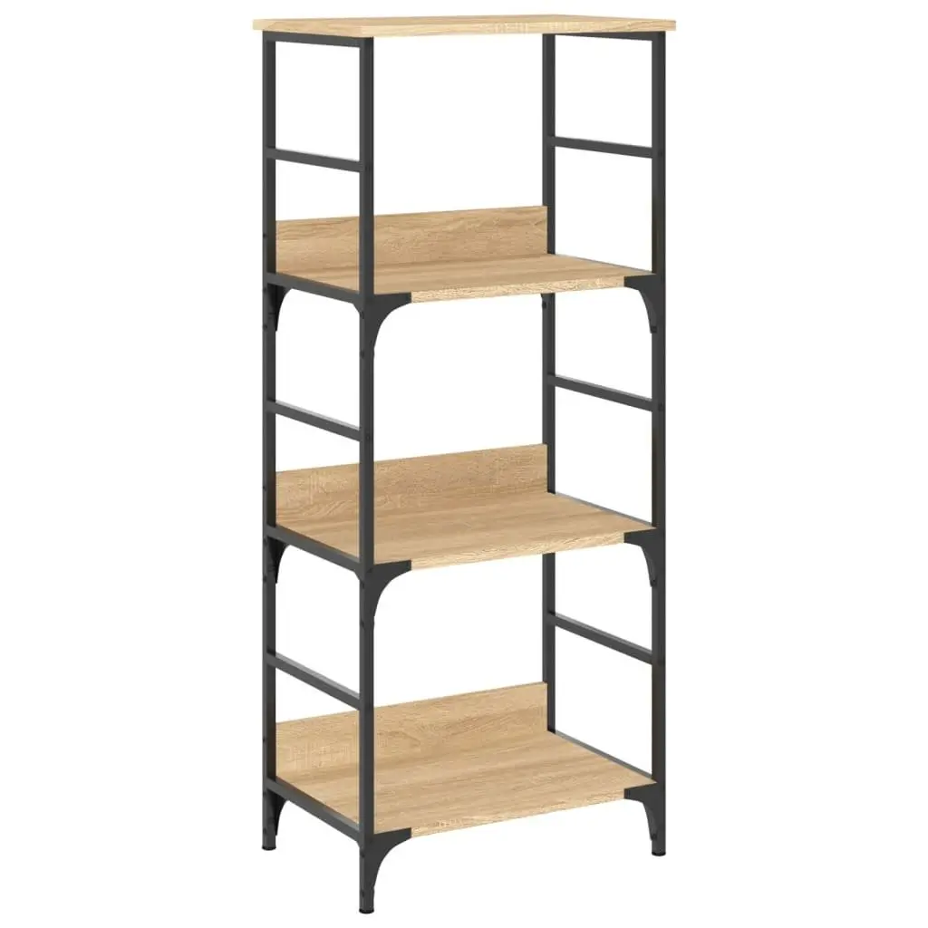 Bookshelf Sonoma Oak 50x33x117.5cm Engineered Wood Bookcase 3-Tier Storage Shelf