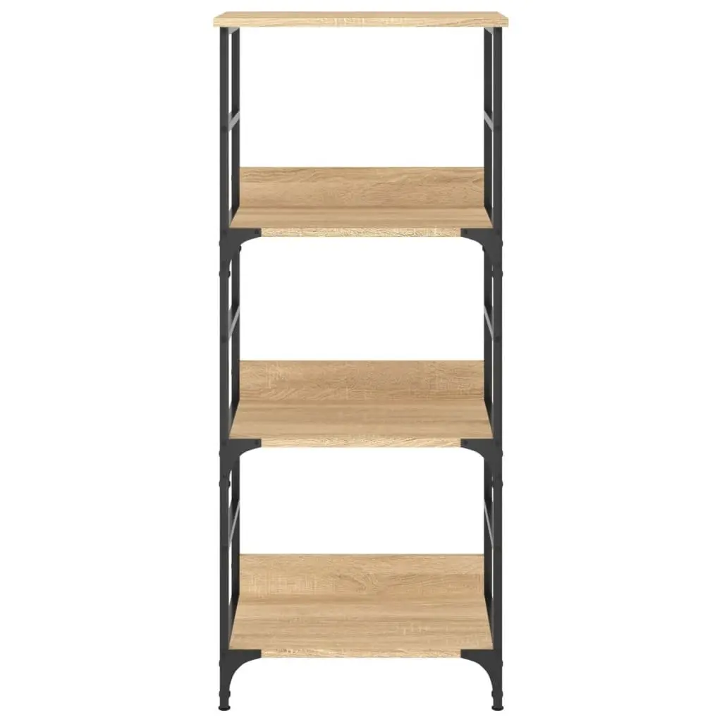 Bookshelf Sonoma Oak 50x33x117.5cm Engineered Wood Bookcase 3-Tier Storage Shelf
